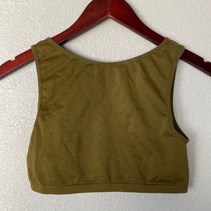 Olive green high neck bralette top